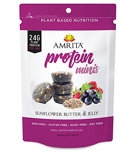 Amrita Foods Top 9 Allergy-free - High Protein Bites, Non-GMO, Sunflower Butter and Jelly Flavor (Pack of 3)