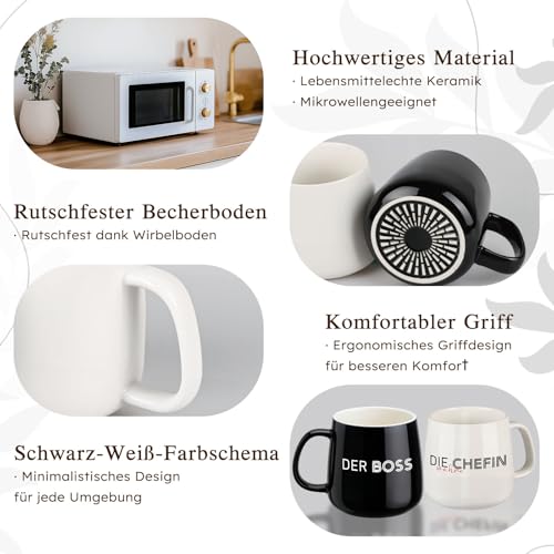 TUZELIYA Der Boss & Die Wahre Chefin Partnertassen Set – Hochzeitsgeschenk für Brautpaare, Jahre Geschenk für Frauen & Männer… – Ansicht 5