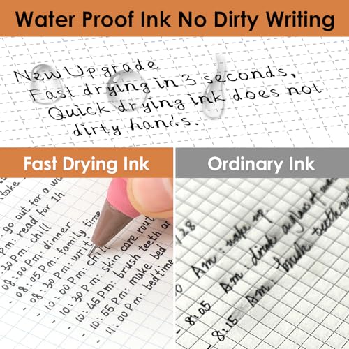Gel Pens Black Ink Pens with Super Soft Grip 0.5mm Fine Point Smooth Writing Retractable Cute Pens (8-count)