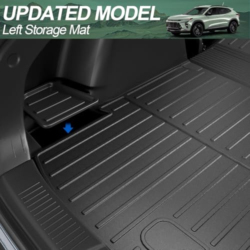 Image of Cargo Mat for 2024-2026 Chevy Trax /Buick Envista, All Weather TPE Cargo Mat with 3rd Seat Back Cover and Left Storage Mat for Chevy Trax Accessories