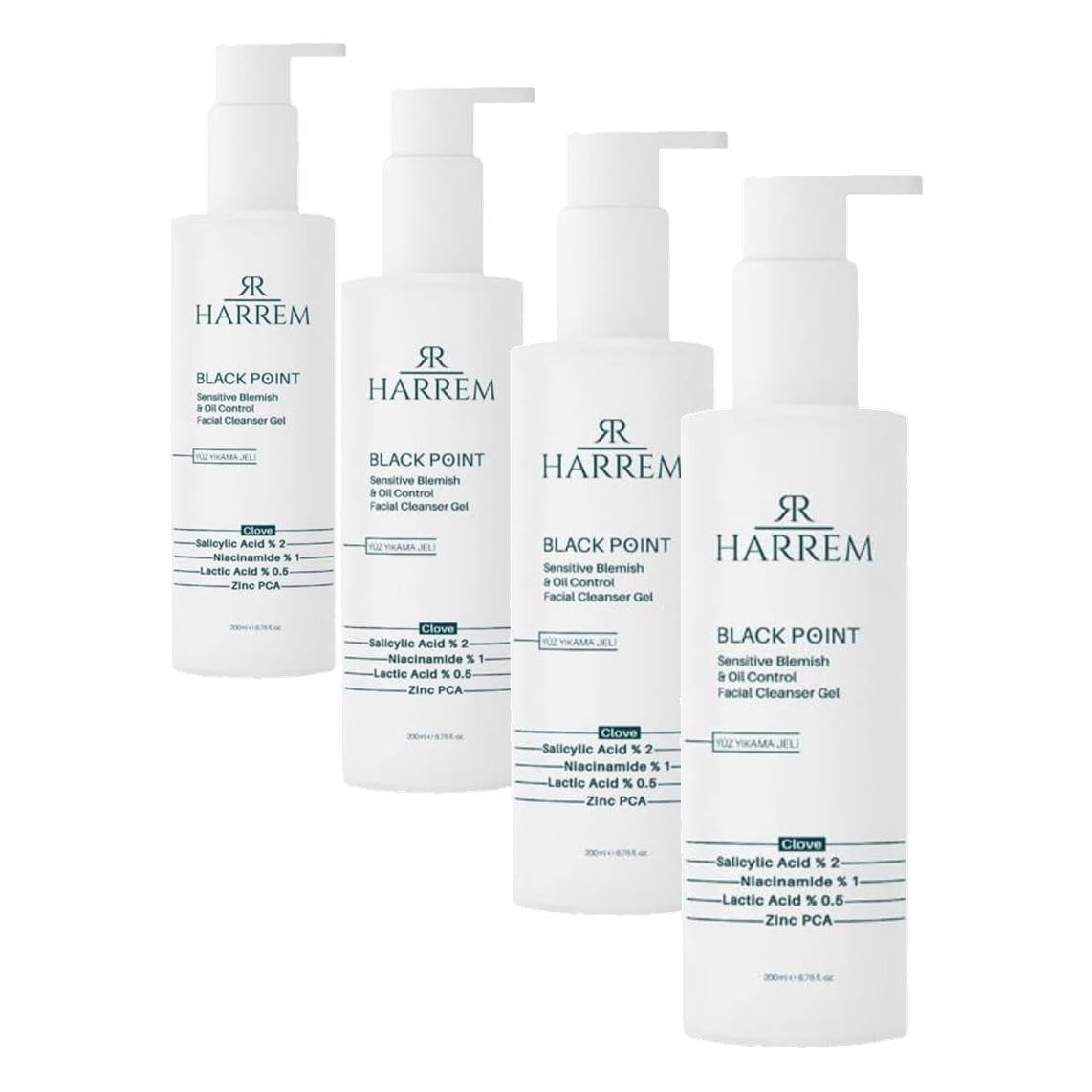 Akneli&Yağlı Cilt Tipleri için Hassas Yüz Yıkama Jeli 200 ML Black P.int (4 paketi)