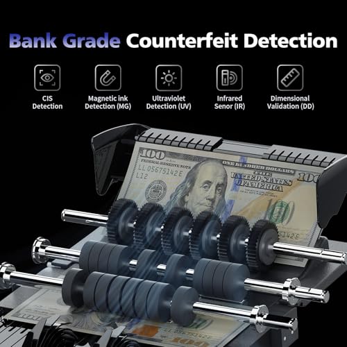 Image of N71 Money Counter Machine Mixed Denomination, Dual-Display Mixed Denomination Value Counting Machine with CIS /UV /MG /IR /DD Counterfeit Detection, Multi-Currency for Business & Retail, 3-Year Protection