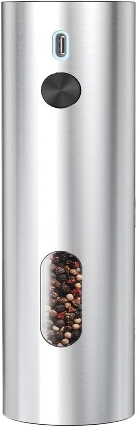Rechargeable Salt and Pepper Grinder Set Stainless Steel Electric Pepper Grinder With 110ml Container Automatic Pepper(1Set)