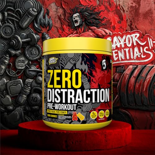 Image of Gayor Essentials Zero Distraction Pre Workout Powder | Laser Focus + Energy | 200mg Caffeine | 6g Citrulline Pump | No Creatine, No Crash (Sour Gummies,169g)