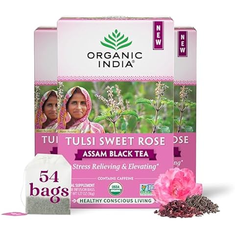 Organic India Tulsi Sweet Rose Tea Cover