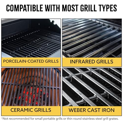 Kona Safe/Clean Grill Brush - Bristle Free BBQ Grill Brush for Outdoor Grill- 100% Rust Resistant Stainless Steel Barbecue Grill Cleaner - Safe for Porcelain, Ceramic, Steel, Cast Iron, Grilling Gift