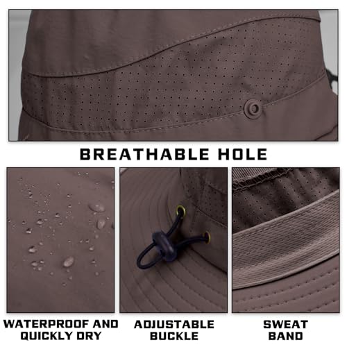 Image of Sun Hats for Men Women, UPF 50+ Protection Fishing Hat with Neck Flap