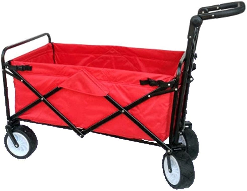 Collapsible Wagon Cart with Wheels Foldable Folding Wagons Carts Silent Universal Wheels,Portable Folding Wagon Garden Cart for Outdoor Camping Beach Foldable Trolley with Pull Handle Hand C