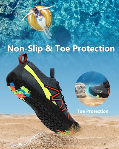 Water Shoes Women Men Adult Quick-Dry Aqua Socks Breathable Hike Barefoot Water Shoes for Swim Beach River Pool Lake Hiking Kayaking Surfing4