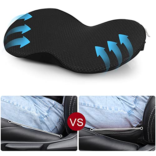 Otoez Car Seat Cushion, Multi-Use Memory Foam Car Lower Back Support Pad For Driver Lumbar Support Pillow For Car Back Pain Relief Wedge Seat Cushions Road Trip Essential (Black) #TOP1