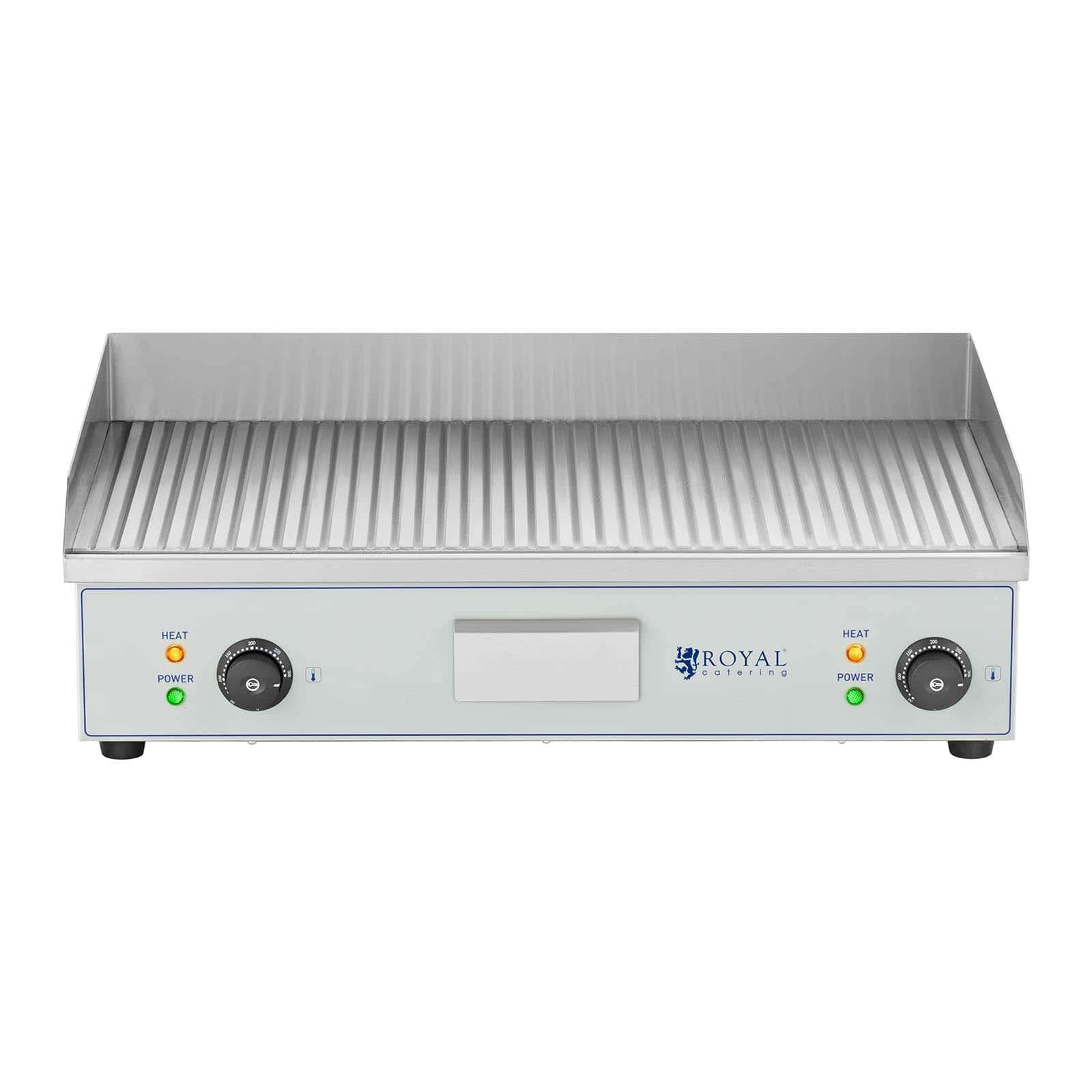 Royal Catering Doppio Fry Top Elettrico RCEG-73R (400 x 730 mm, 2 x 2.200 W, 50-300 ° C, acciaio inox)