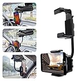 Mobilephone Mount Stand Car Rear view Mirror Mount Truck Auto Bracket Smartphone Holder Cradle for Apple iPhone, Samsung Galaxy, Note, GPS / PDA / MP3 / MP4 devices (Black)