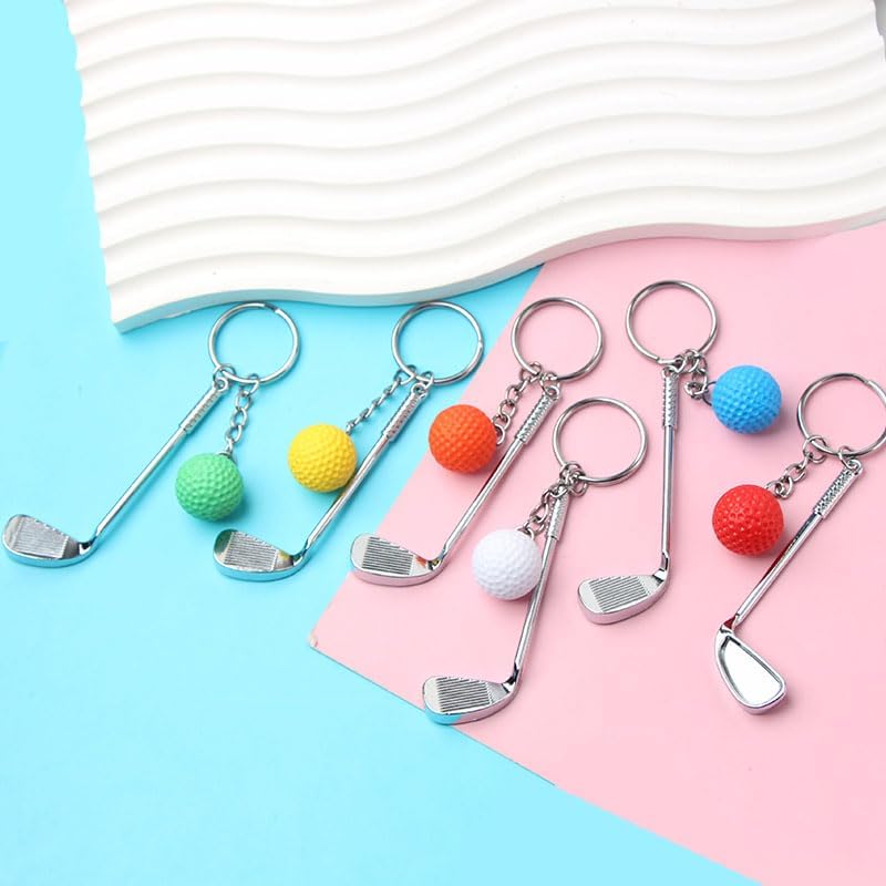 6 pc Mini Golf Keychain - Sporty Style Car Keyring Ornament, Ideal for Golf Lovers - Image 6