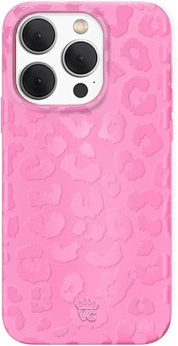 Velvet Caviar Funda diseñada para iPhone 15 PRO, estampado de leopardo rosa, a prueba de golpes de 8 pies, compatible con MagSafe (leopardo rosa