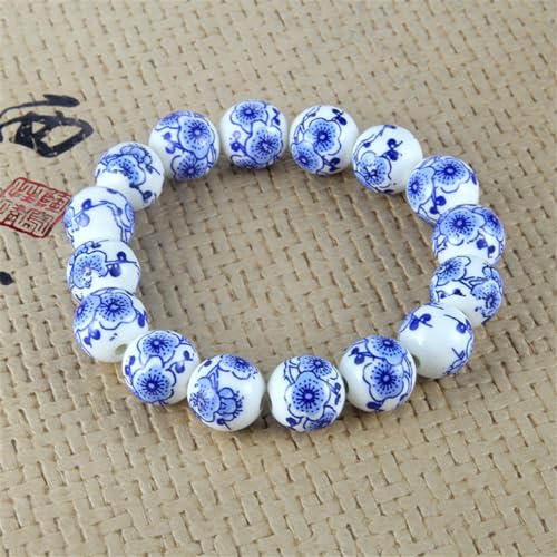 Women Porcelain Beads Bracelet Vintage Style Blue And White Porcelain Ceramics Wrist Bracelet4