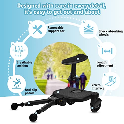 image for Sammery Universal 2in1 Stroller Ride Board with Detachable Seat,Stroll