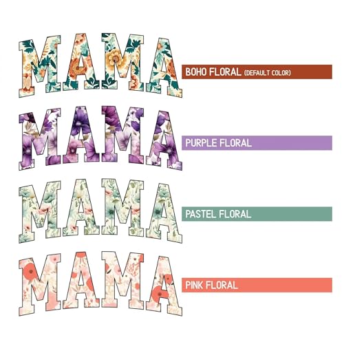 Personalized Floral Mama Sweatshirt with Kidnames, Trendy Custom Gift for Mom, Oversized Mama Crewneck Sweater, Customized Grandma Hoodies Multi 5