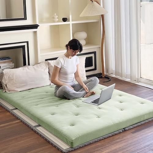 Image of ZonLi Japanese Floor Futon Mattress Full Size 75 inchx 54 inch, 100% Cotton Cover 2.5 inch Thicken Tatami Mattress, Foldable Sleeping Pad, Portable Dormitory Tatami Mat, Roll Up Floor Lounger Bed for Adult