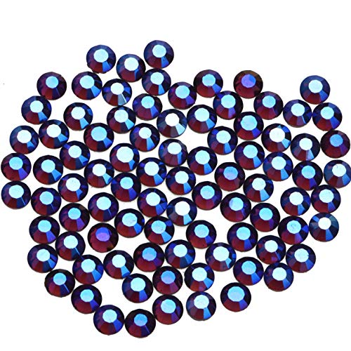 Image of 1500 Pieces Hot Fix Glass Flatback Rhinestones HotFix Round Crystal Gems (Amethyst AB, SS16)