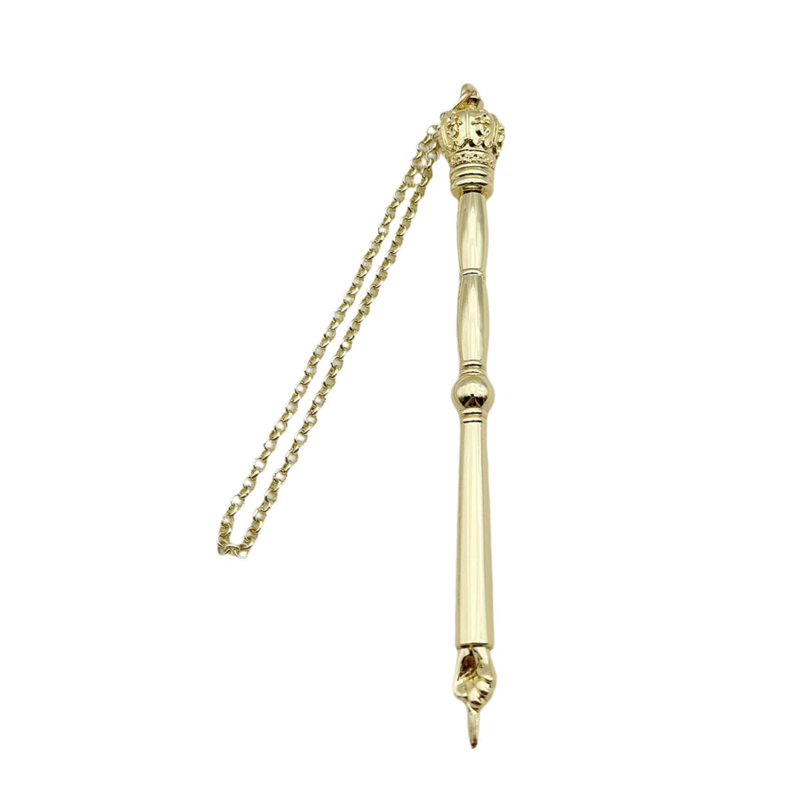 LOVIVER Yad Torah Pointer,Bible Reading Tool with Charm,Portable Bible Pointer Hand Pointer for Jewish Bar Mitzvah,Birthday,Fireplace, Golden Crown Head