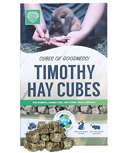 Small Pet Select - Straight Timothy Hay Cubes - 100% All Natural Timothy Hay Not Blended - Delivered Fresh Guarantee (5 lb)