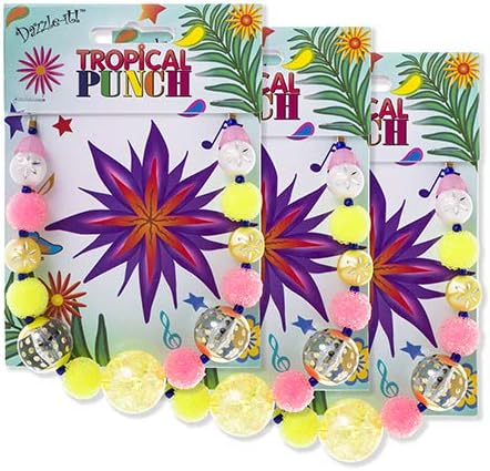 Tropical Punch Lucite Assorted Mix 8inches Moroccan Crepe 17 Beads DIY Plastic Beads Drop for Jewelry Making Necklaces Bracelets Earrings Pendants