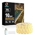 FOEERS 10FT Rope Lights Indoor,Connectable and Flexible LED Tube Lights,LED Rope Lights Outdoor for Garden,Patio,Porch,Backyard,Christmas Decoration(Warm White,2800K-3000K)