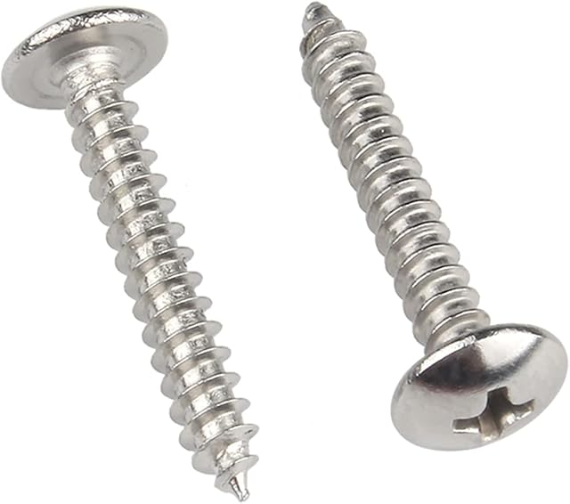 ORANXIN M4 x 10mm 40 Pcs Round Head Wood Screws Stainless Steel Cross Mushroom Head Self Drilling Self Tapping Screws