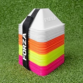 FORZA Mini Triangle Cones | Pack of 40 Durable Fluro Colour Cones - Ideal for Sports Clubs, Schools and Home Use