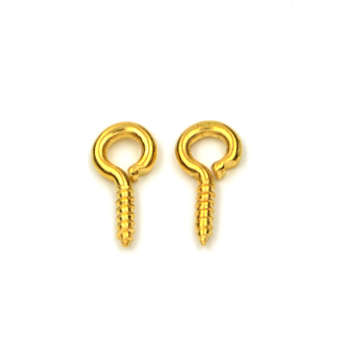AngelakerryAmazon Metal Small Tiny Mini Screw Eye Pins Eye pins Hooks Eyelets Threaded Hardware (200, 4x8mm Light Gold)