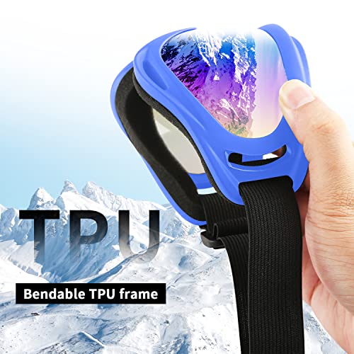 Image of COOLOO Ski Goggles, 2 Pack Snow Goggles Snowboard Goggles for Men Women Kids - UV Protection Foam Anti-Scratch Dustproof