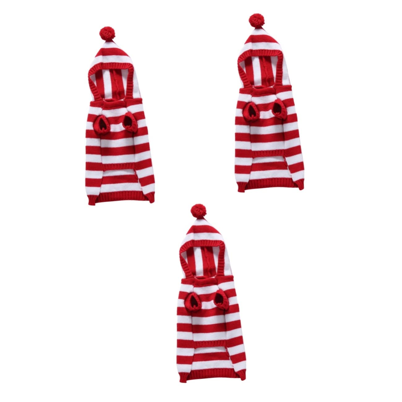 PRETYZOOM 3 Pièces Pull Chien Tricoté Décoration Extérieur Vêtements Thermiques Polyester
