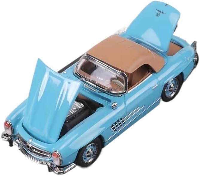 1/64 for 300SL W198 Diecast Model Car to Collect Toys Can Open The Hood and Trunk Lid(Blue 1)
