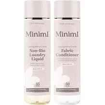 Miniml Natural Non-Bio Laundry Bundle - Wild Jasmine & Vanilla 2 x 1L - Liquid Detergent 33 Washes & Fabric Softener 50 Washes - Eco-Friendly, Vegan & Cruelty-Free Washing Set