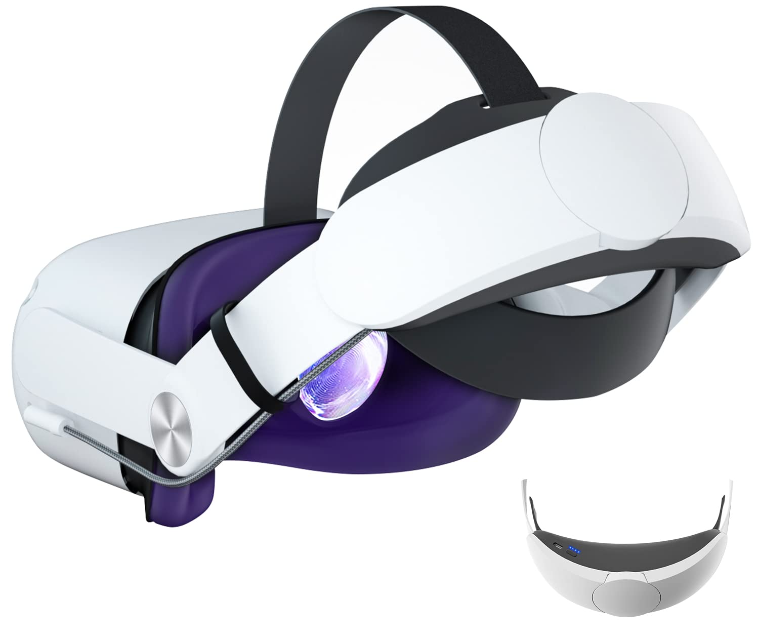 Saqico Head Strap with Battery for Oculus Quest 2, 10000mAh Battery Pack Extend 8H Playtime, Fast Charging VR Power, Adjustable Elite Strap Replacement Accessories for Oculus/Meta Quest 2
