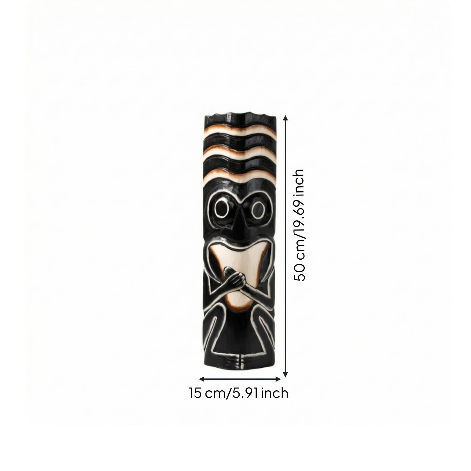 Yajuyi Scultura Decorativa Volto Statua Ornamento Resina Lavorata Testa Etnica Superficie Zigrinata Stile Adatta a Soggiorno Studio Ufficio Caffetteria Mensole Consolle Caminetto 50cm