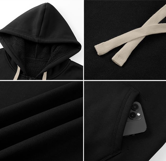 JMIERR Mens Full Zip Hooded Fleece Drawstring Hoodies Pullover Sweatshirts Casual Long Sleeve Shirts - Image 4