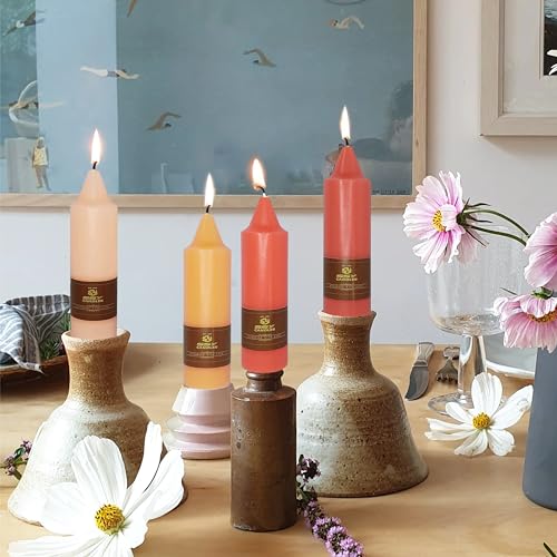 Bougies coniques courtes pour cadeaux festifs et décoration de table de mariage orange