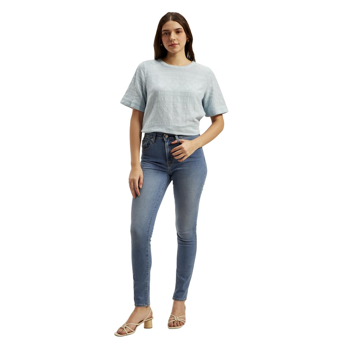 Women's Mid Rise 721 Skinny Blue Jeans-image-42