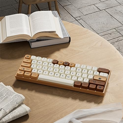 Image of dagaladoo Brown PBT Keycaps 140 Keys XDA Profile Cute Key caps Dye-Sublimation Coffee Cat Keycaps Set Custom Key caps for Cherry Gateron MX Swithes Mechanical Keyboard(Spacebar is 6.25U /7U)