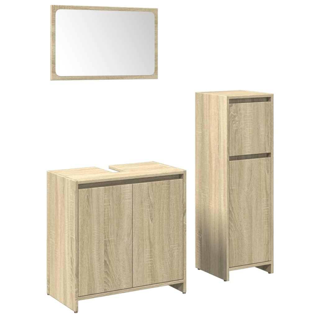 Juego de Muebles de Baño Madera Procesada Sonoma Roble
