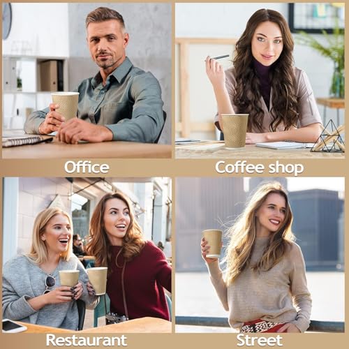 Disposable Ripple Paper Cup for Hot Coffee/Drinks for Party (200 ml, 100 Pc)