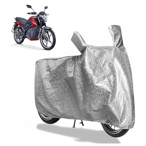 Image of Sulfar Bike Cover for Pure EV ETryst 350 / EPluto (EV) (Electric Scooter) | Waterproof, Dustproof & UV Protected | All Weather Two Wheeler Cover (Silver) New 2026 Variants