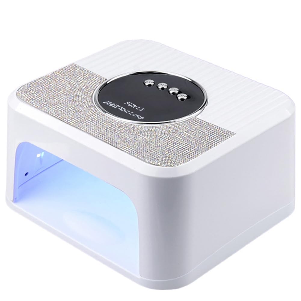 Surakey Cordless Rechargeable UV LED Nail Lamp, 268W UV Light for Gel Nail, Nail Lamps for Gel Polish with 4 Time Setting, Portable UV Nail Light, Fast Curing Lamp for Salon or Home, White