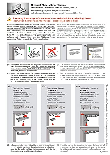 Stick & Fix - 4 Klebeplatten für Plissees - Plissees in der Glasleiste ohne zu Bohren montieren
