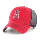 '47 MLB Trawler Mesh Clean Up Adjustable Hat, Adult One Size Fits All (Los Angeles Angels Red Navy)