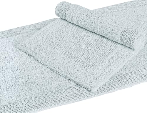 Bedding Craft Cotton Bath Mat Rug 21x34, Reversible Bathroom Rug,