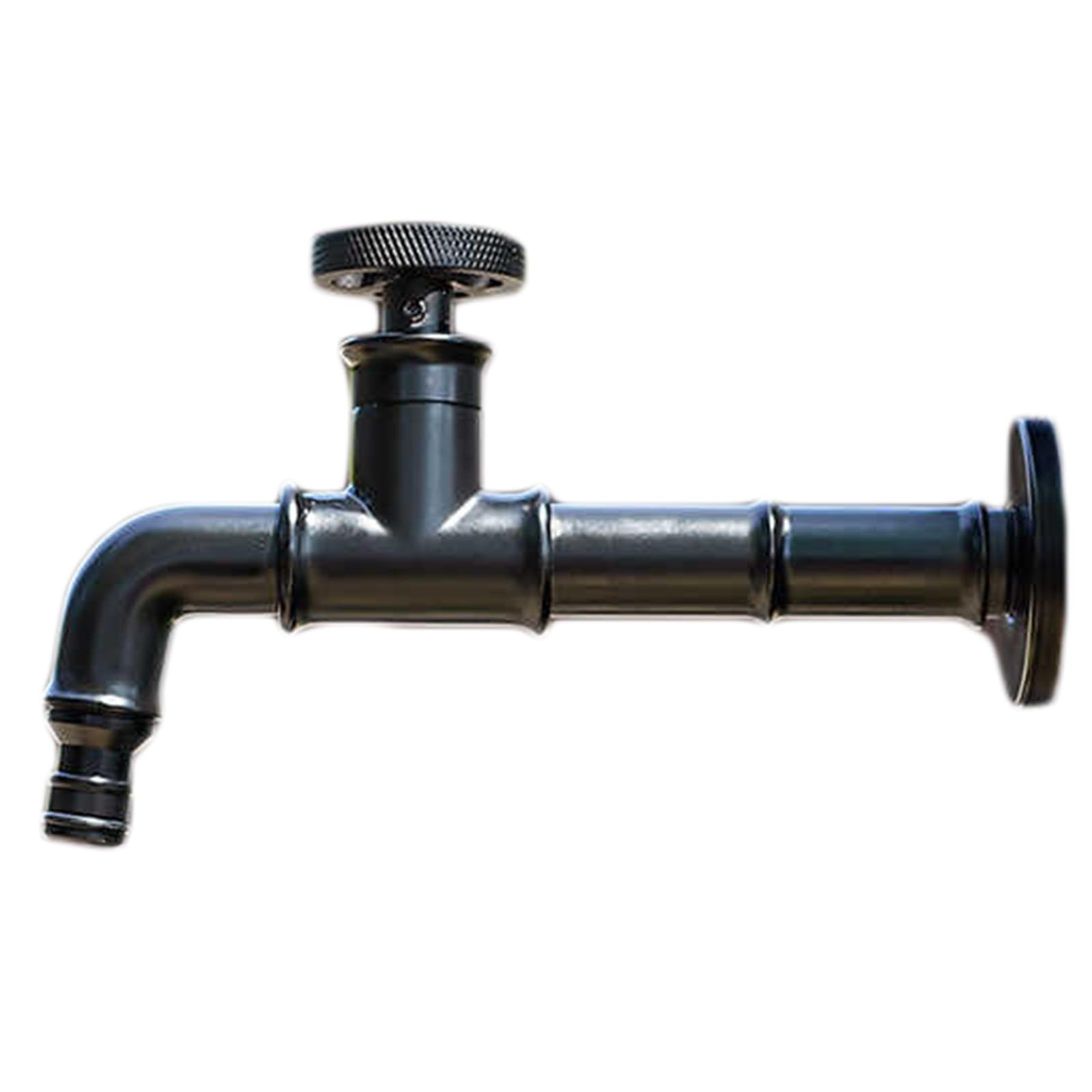 Grifo retro de agua fría con acabado negro LWX para pared exterior