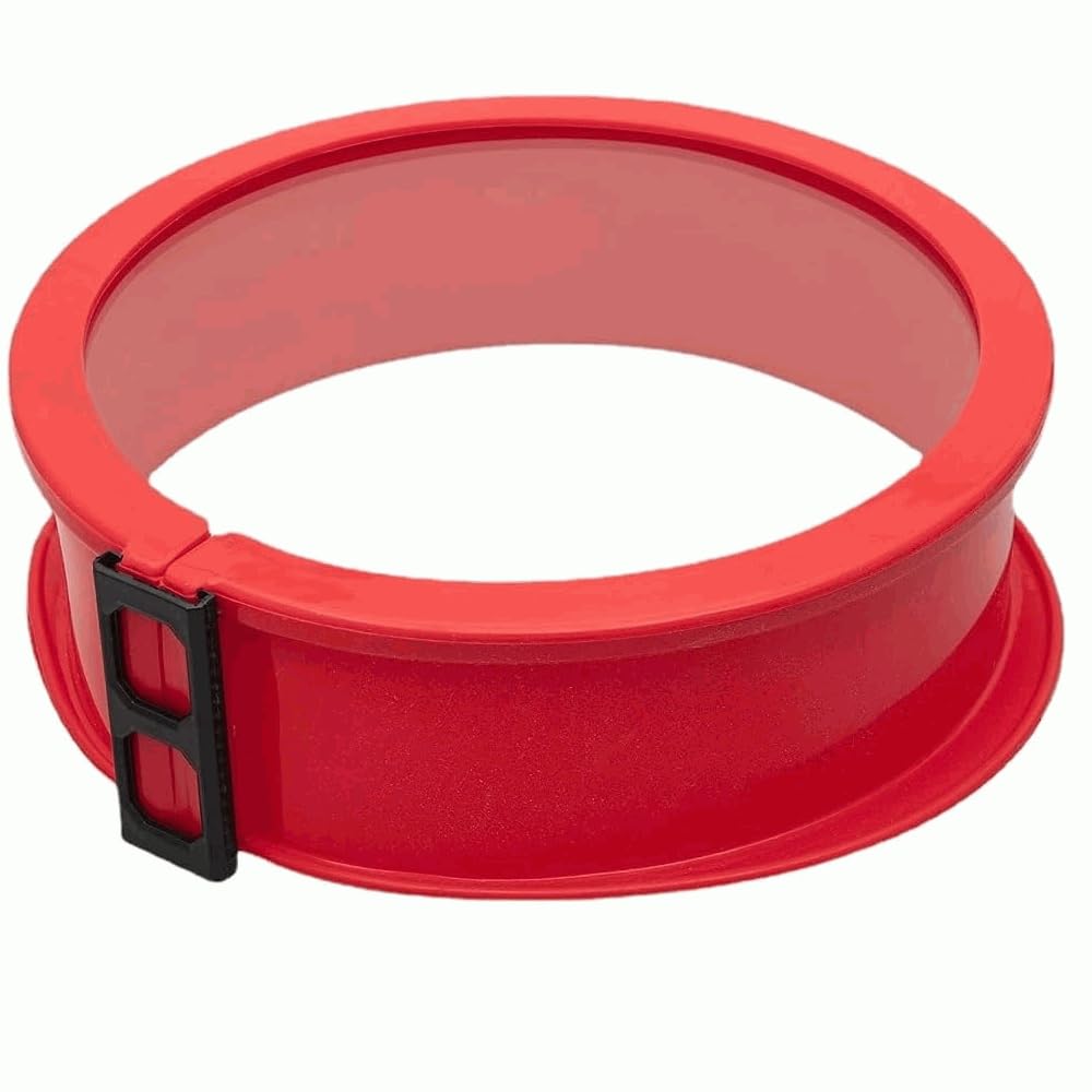CHEFZOCO Molde repostería redondo, Molde para Bizcochos, Molde para Horno, Molde Tarta, Molde Pasteles, Soporta hasta 230ºC, Antiadherente, Desmontable, Diámetro 22.5 cm, Silicona, Rojo