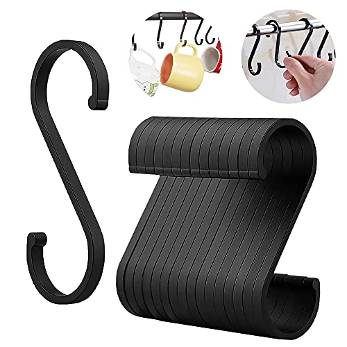 Svarta S-krokar, slaktkrok, hängande krokar, S-krok, S för upphängning, kapselhängare, S krok (svart)